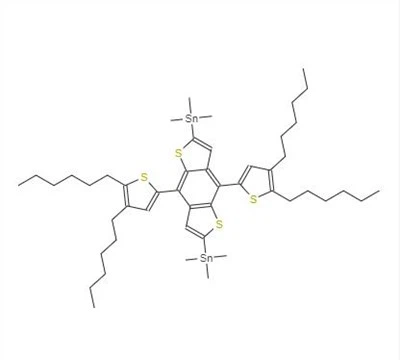 CAS: 1402460-16-5丨(4,8-біс(4,5-дигексилтіофен-2-іл)бензо[1,2-b:4,{{9} }b']дитіофен-2,6-дііл)біс(триметилстанан)